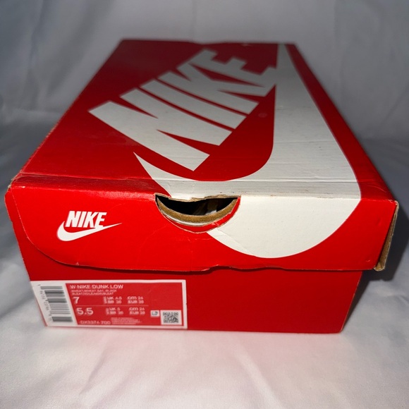 Women's Nike Dunk Low in Wheat/Sail Quilted Sneakers - Picture 6 of 7